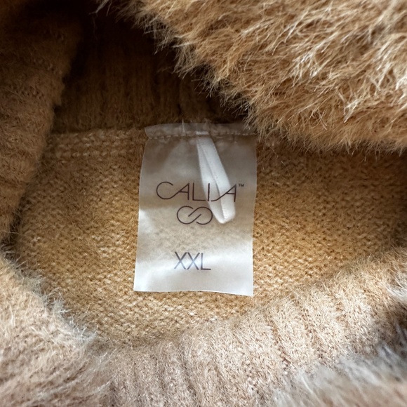 EUC CALIA Women's Eyelash Turtleneck Sweater in Biscuit Size XXL - Picture 3 of 4